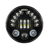 Фара LED ВАЗ 2101, 2121, ГАЗ, УАЗ, иномарки, мото 7 дюймов 70W с ДХО, IP68 (пр-во Завод) СН