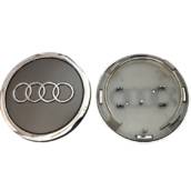 Колпак колеса Audi серая +хром d=69мм, посадочный d=60мм (колпачок, заглушка диска) 1шт (Завод) CH