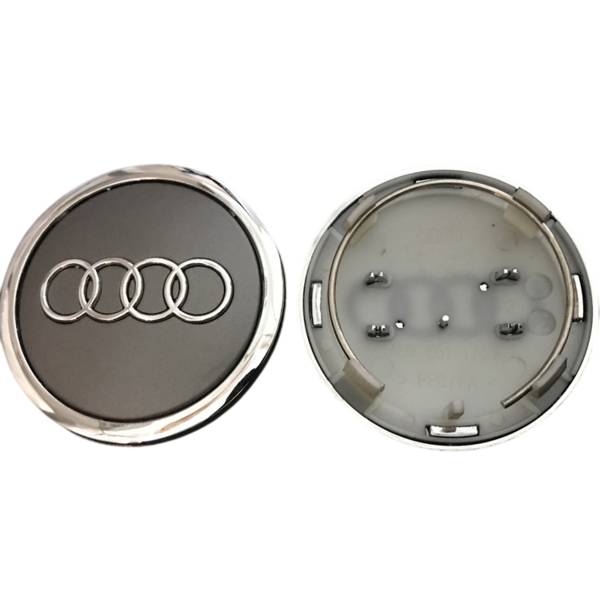 Колпак колеса Audi серая +хром d=69мм, посадочный d=60мм (колпачок, заглушка диска) 1шт (Завод) CH - фото