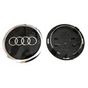 Колпак колеса Audi черная+ХРОМ d=69мм, посадочный d=60мм (колпачок, заглушка диска) 1шт (Завод) CH