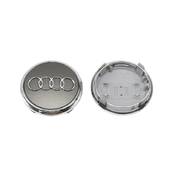 Колпак колеса Audi серая+хром d=61мм (колпачок, заглушка диска) 1шт (пр-во Завод) CH