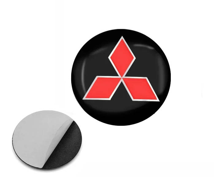 Наклейка с логотипом MITSUBISHI для авто и ключей d=13мм ПВХ-пластик объемная (пр-во Завод) CH - фото