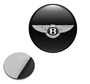 Наклейка с логотипом BENTLEY для авто и ключей d=13мм ПВХ-пластик объемная (пр-во Завод) CH