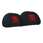 Чехлы на автомобильные подголовники HONDA Хонда ЧЕРНЫЕ с красной надписью (2шт) (пр-во Тайвань) ВС7