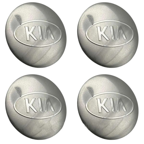 Наклейка на колпачки колес с логотипом KIA (56мм) СЕРАЯ 1ШТ (пр-во Завод) ВС7 - фото